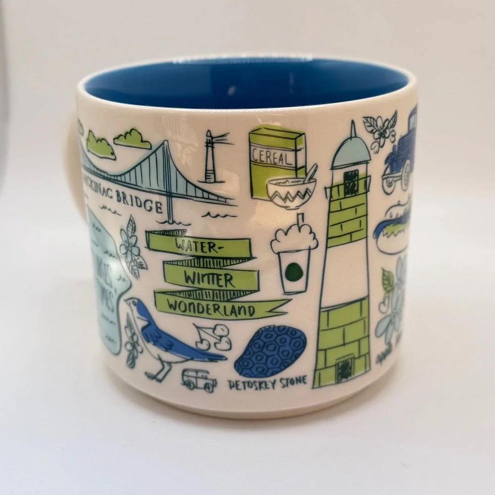 Starbucks Michigan Mug Been There Series Across the Globe Collection 14oz New - Picture 3 of 5
